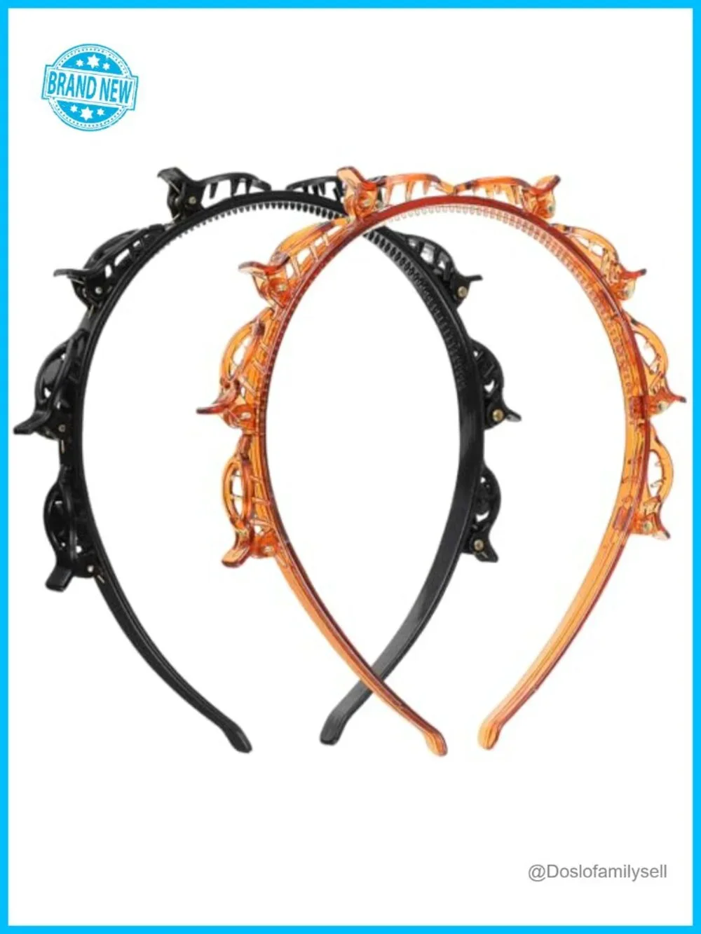 Professional Bangs Hairstyle Hair Clip Headband with 8 Clips Weave Tool